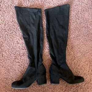 Black Suede over the Knee Boots